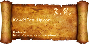 Kovács Ugron névjegykártya